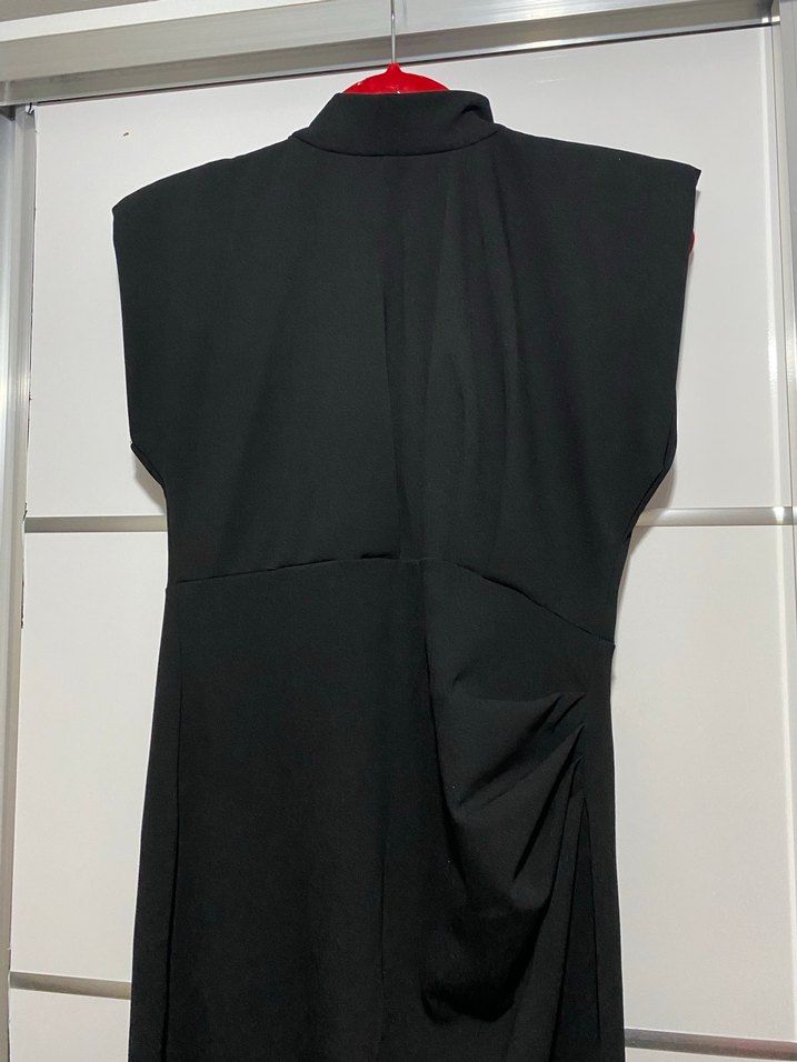 Siyah midi elbise - Görsel 4