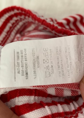 Bebek Erkek Kırmızı Çizgili Pamuklu Takım - Görsel 6