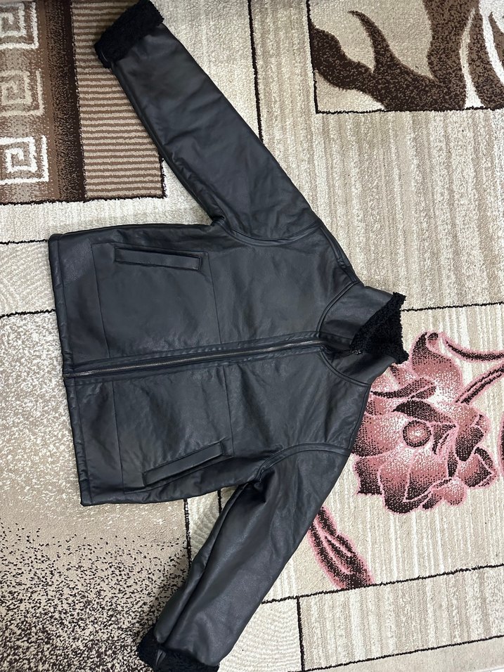 Siyah Nakışlı  Erkek Yün mont Zara - Görsel 4