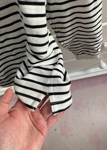 Mango Kız Çocuk Çizgili sweatshirt - Görsel 4