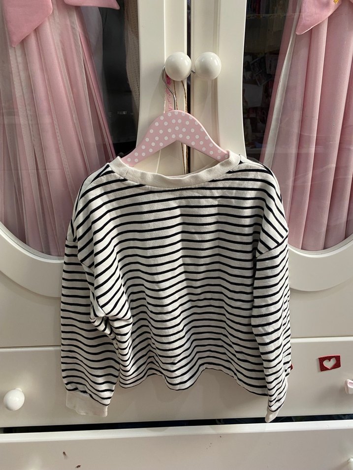 Mango Kız Çocuk Çizgili sweatshirt - Görsel 2