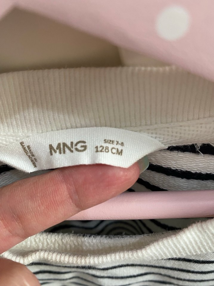 Mango Kız Çocuk Çizgili sweatshirt - Görsel 3