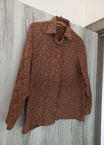 xl Beden kahverengi Renk Vintage gömlek