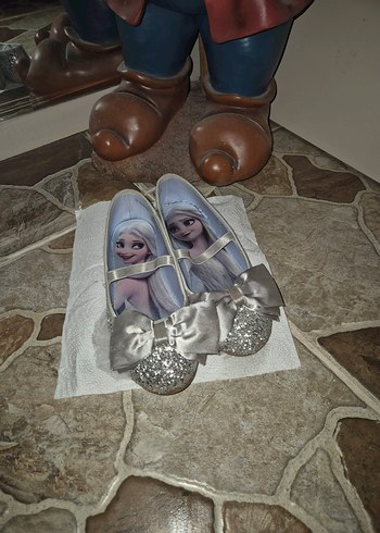 Elsa Kız Çocuk Gri Simli Babet Ayakkabı - Görsel 2