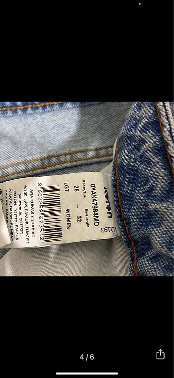 26 Beden Koton Mom Jean