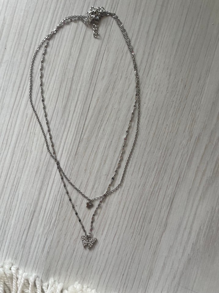 çelik Kelebek Kolye - Görsel 2