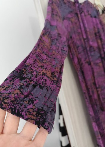 Uzun Bohem Kadın Elbise -  Bağlama Desenli - Görsel 4