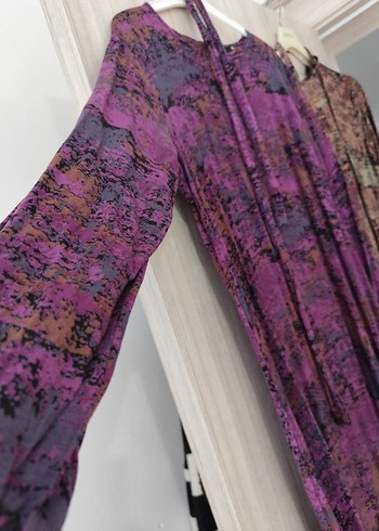 Uzun Bohem Kadın Elbise -  Bağlama Desenli - Görsel 3