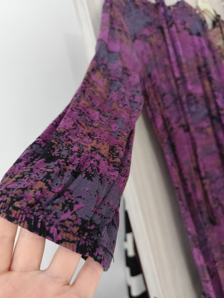 Uzun Bohem Kadın Elbise -  Bağlama Desenli - Görsel 4