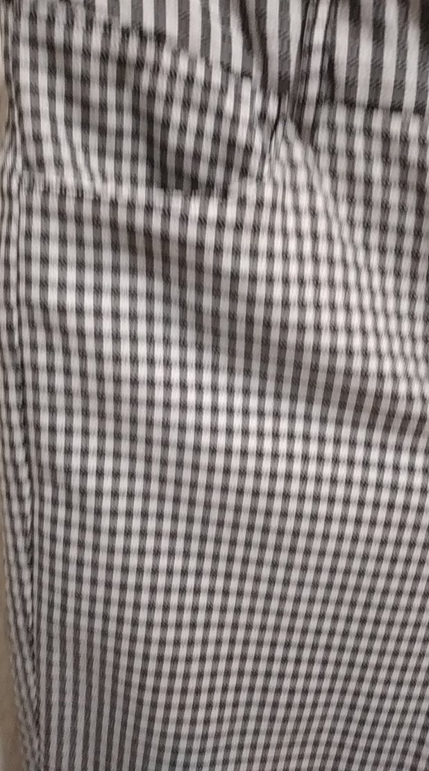 Düğmeli siyah beyaz Ekose Kadın Kumaş Pantolon - Görsel 3