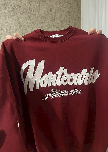 Bordo Oversize Kadın Sweatshirt - Görsel 2