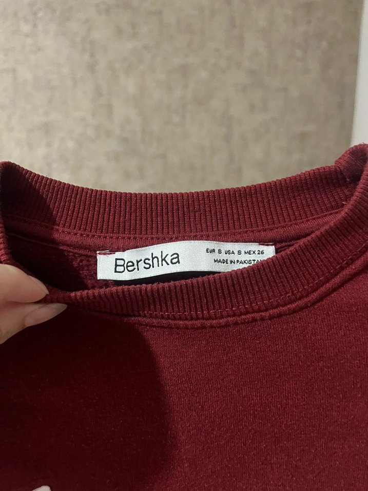 Bordo Oversize Kadın Sweatshirt - Görsel 3