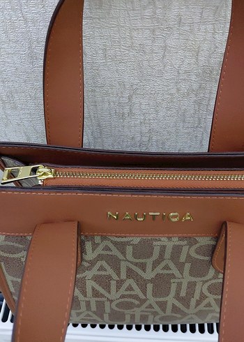 Nautica Baskılı Kahverengi Deri Kadın Çanta - Görsel 2