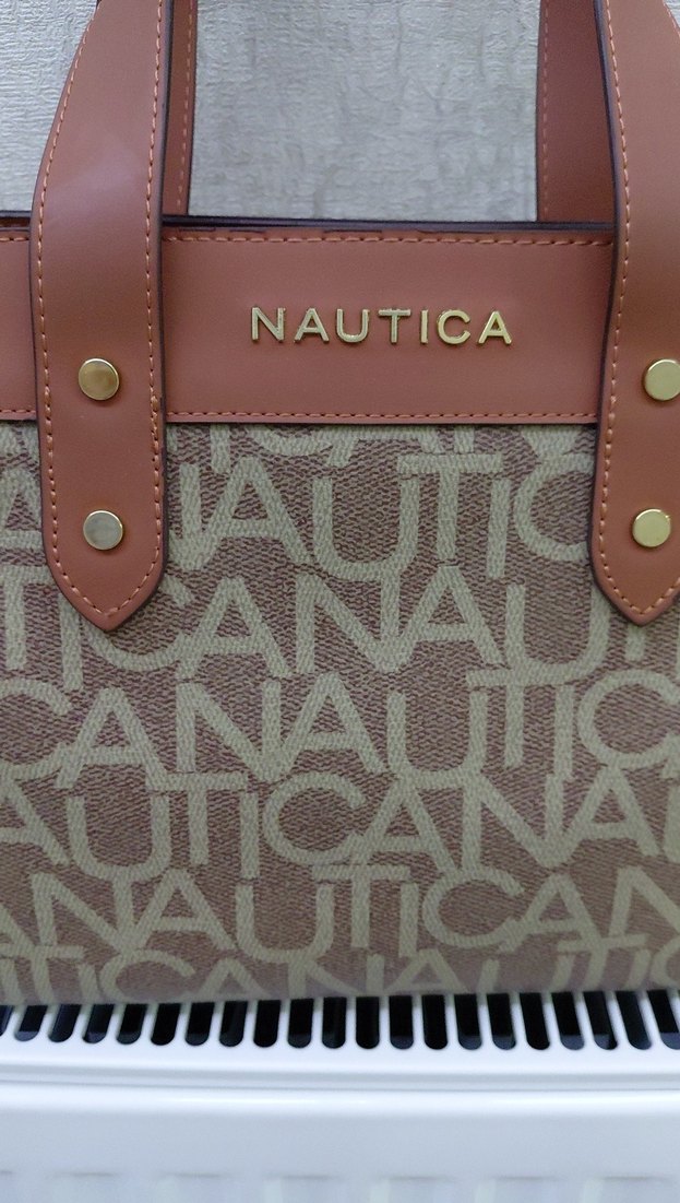 Nautica Baskılı Kahverengi Deri Kadın Çanta - Görsel 3
