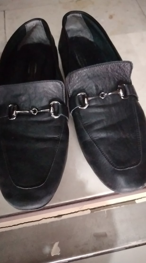 Siyah Deri Tokalı kadın Loafer - Görsel 2