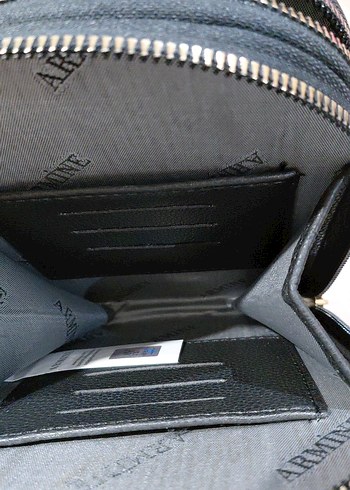 Siyah Deri Fermuarlı  armine Kadın Çanta - Görsel 4