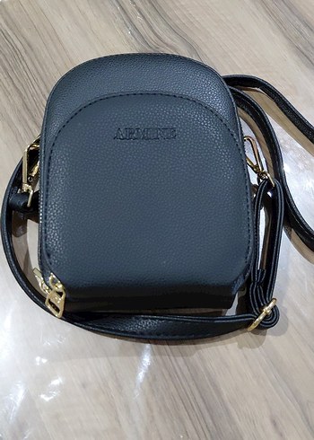 Siyah Deri Fermuarlı  armine Kadın Çanta - Görsel 7