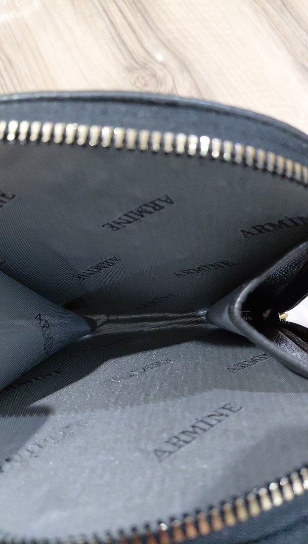 Siyah Deri Fermuarlı  armine Kadın Çanta - Görsel 5