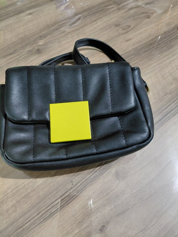 Sarı Tokalı Deri Kadın Çanta - Görsel 4