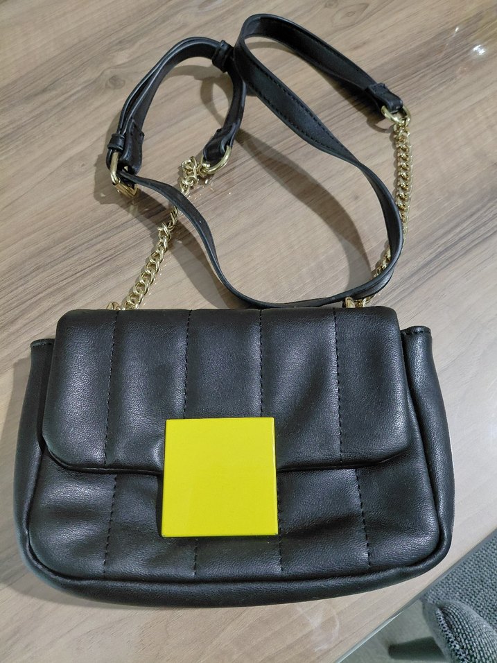 Sarı Tokalı Deri Kadın Çanta - Görsel 5