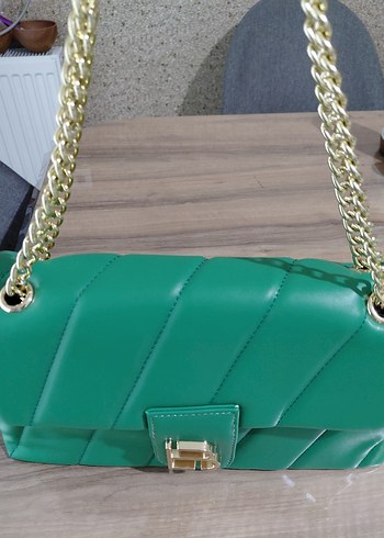 Yeşil Deri Kadın Çanta - Görsel 2