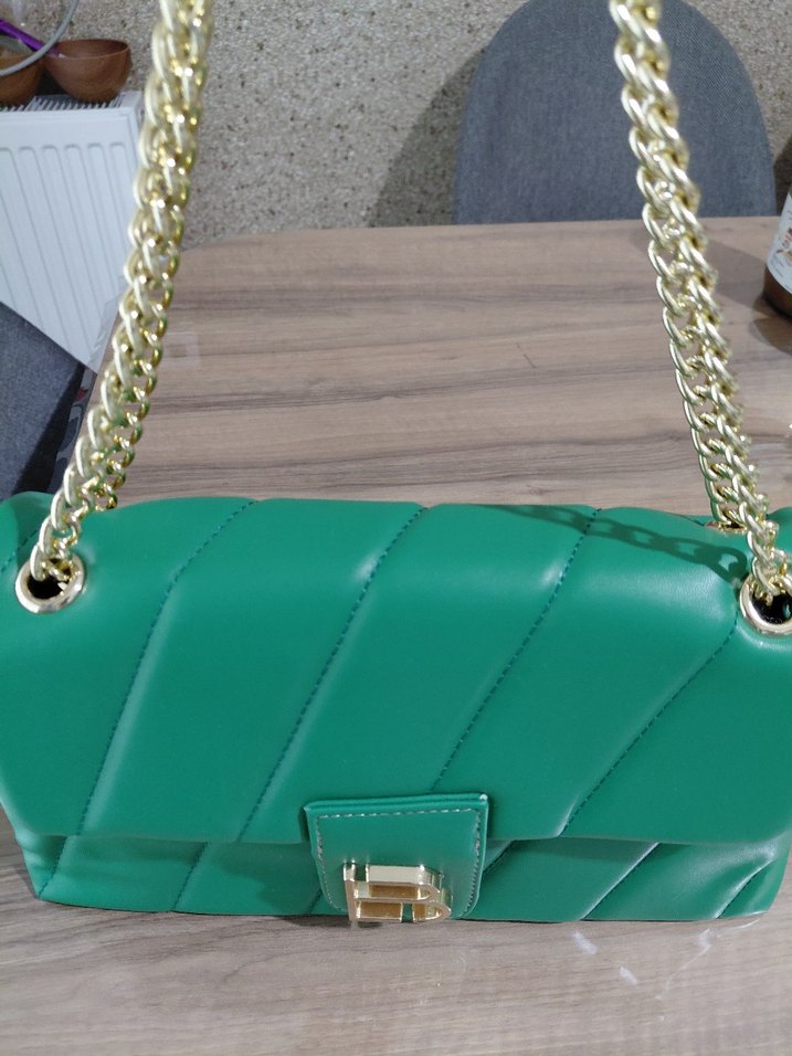 Yeşil Deri Kadın Çanta - Görsel 2