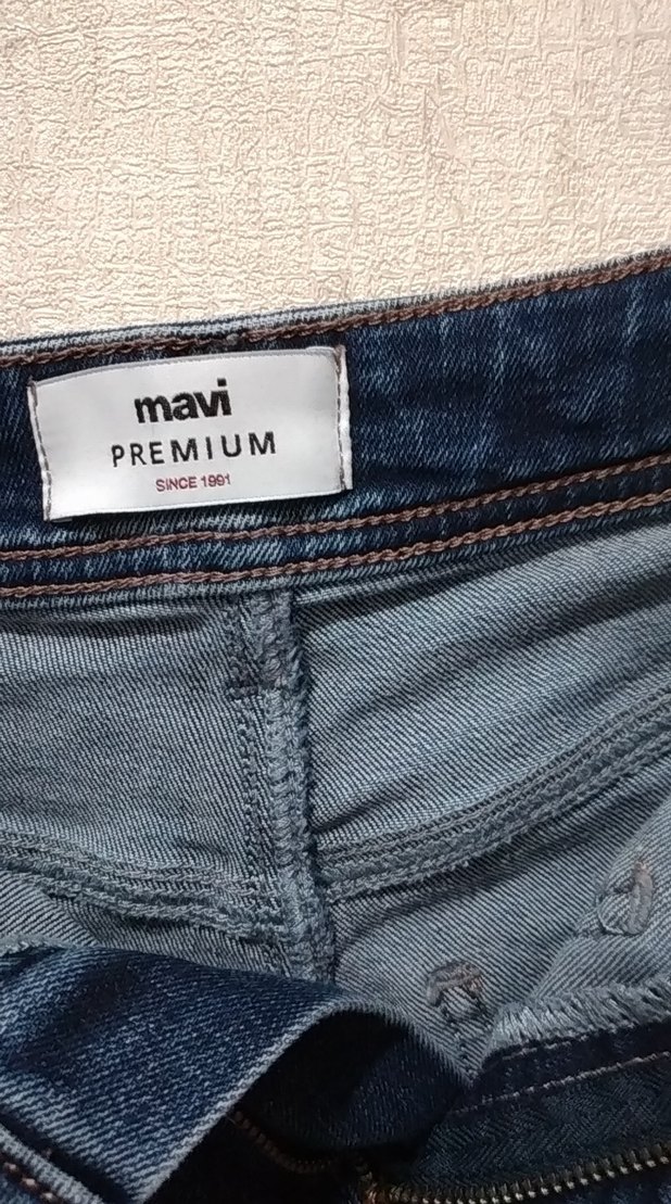 Lacivert Midi Kot Pantolon Kemerli - Görsel 3