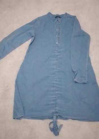 Tuğba&Venn Mavi Denim Düğmeli Uzun Kollu Tunik