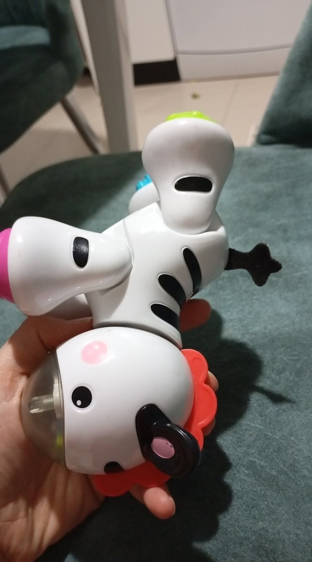 Renkli Beyaz Zebra Bebek oyuncağı - Görsel 3