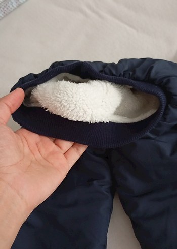 1 Yaş Beden Kapüşonlu Beyaz Kürklü Erkek Bebek Takımı