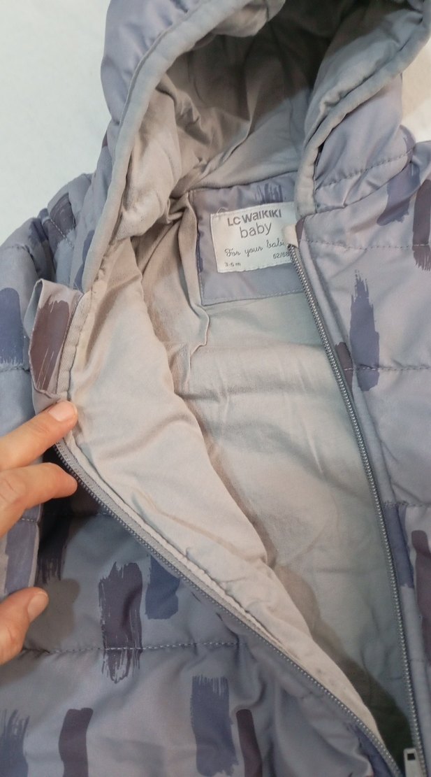 Gri Kapüşonlu Bebek astronot mont - Görsel 2