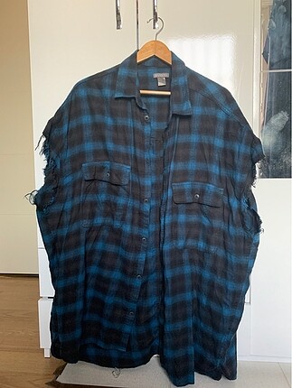 h&m xl oversize kolsuz gömlek