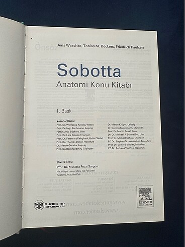  Beden SOBOTTA ANATOMİ KONU KİTABI