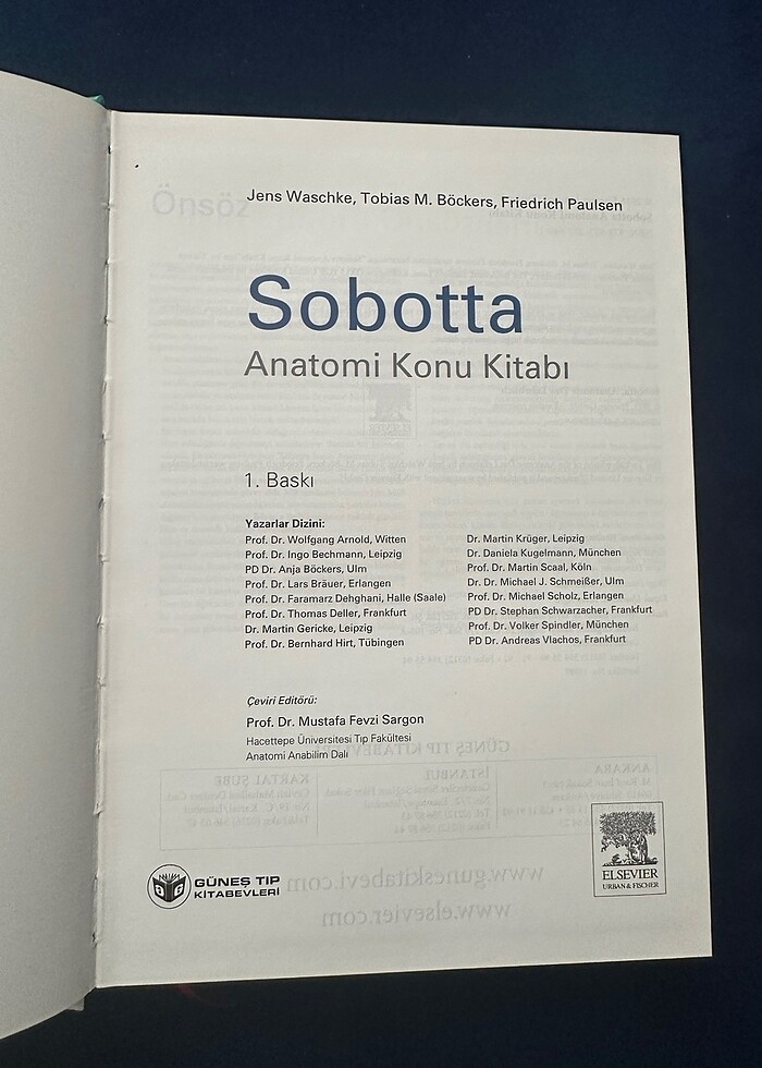 SOBOTTA ANATOMİ KONU KİTABI - Görsel 3