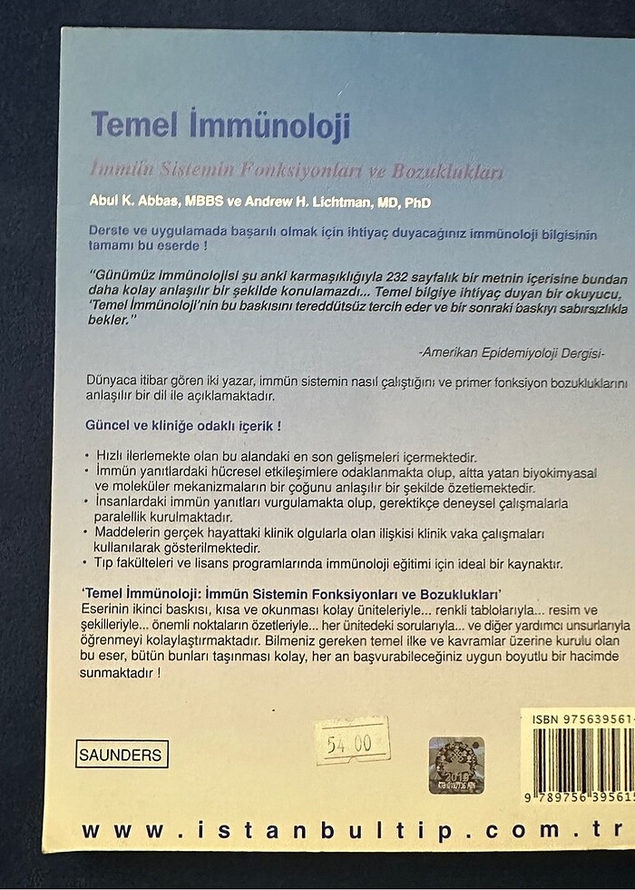 ABBAS TEMEL İMMÜNOLOJİ (TIP KİTABI) - Görsel 2