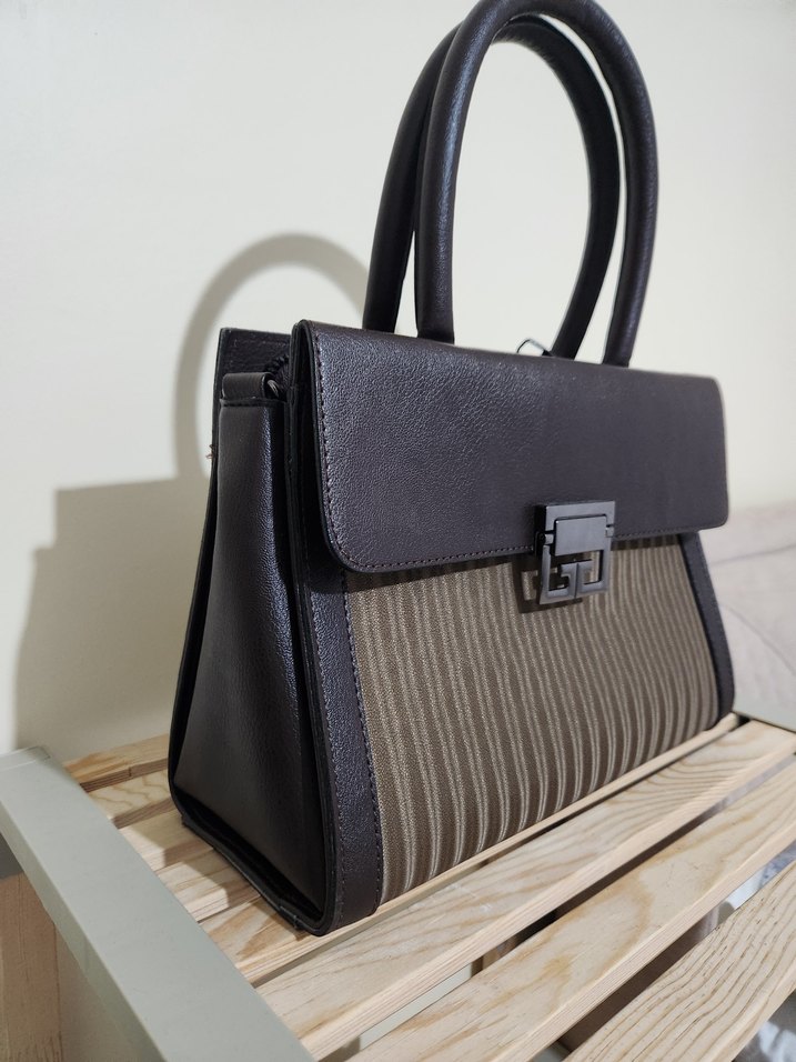 Kahverengi Deri Modern Klasik Kadın Çanta - Görsel 3