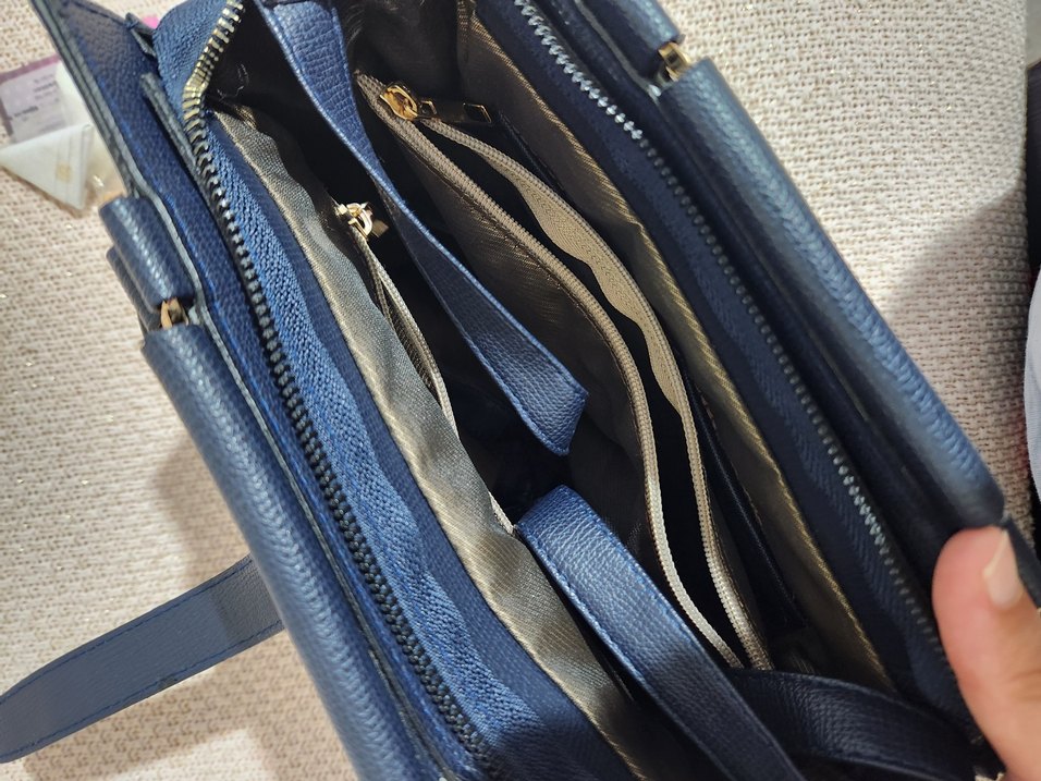 Kadın Lacivert Deri İş Çantası - Görsel 4