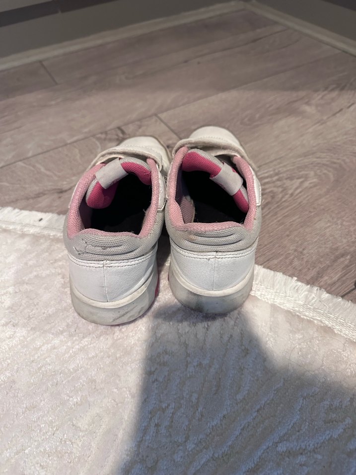 Kız Çocuk Beyaz Spor Ayakkabı Velcro - Görsel 3