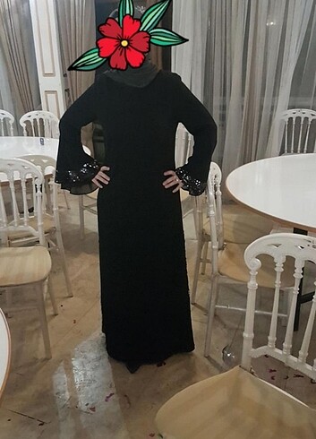 xl Beden siyah Renk Siyah pullu abiye