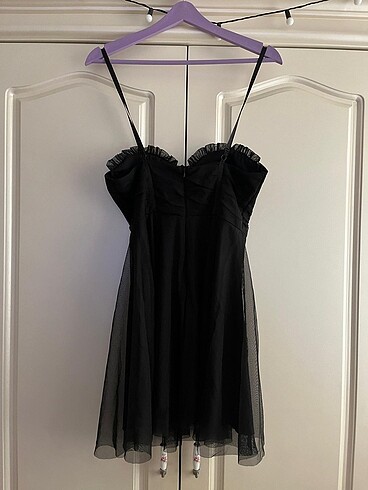 Siyah Mini Elbise - Görsel 2