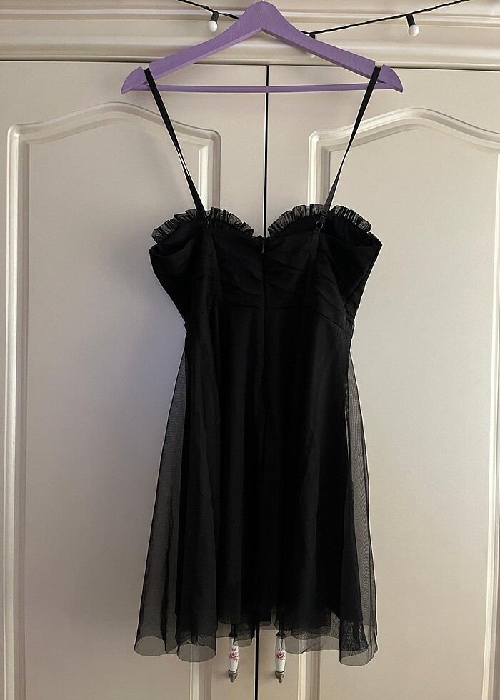 Siyah Mini Elbise - Görsel 2