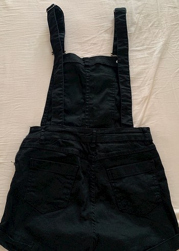 Diğer Kadın Siyah Denim Midi Askılı Tulum