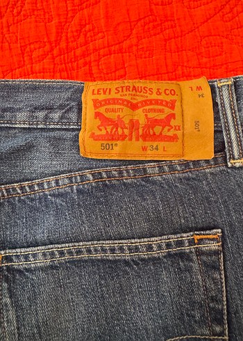 Levis Levi S 501 Erkek Denim Jean Pantolon W34 L