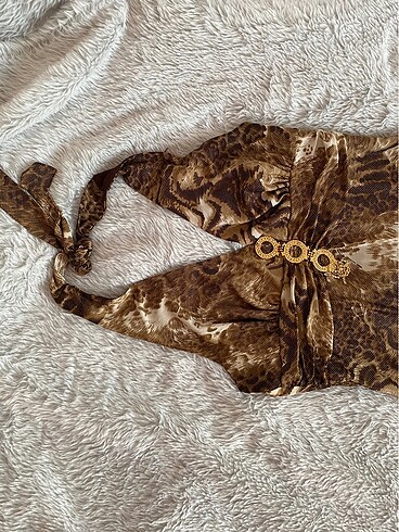 m Beden Leopar y2k Vintage Elbise