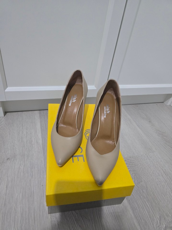 Bej Stiletto Topuklu Kadın Ayakkabı - Görsel 2