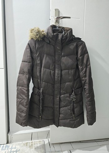 Kadın Kahverengi Kürklü Kışlık Mont - Görsel 3