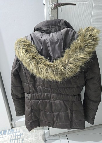 Kadın Kahverengi Kürklü Kışlık Mont - Görsel 2