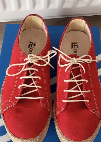 Kırmızı Süet Bayan Ayakkabı - Görsel 4