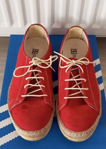 Kırmızı Süet Bayan Ayakkabı - Görsel 6