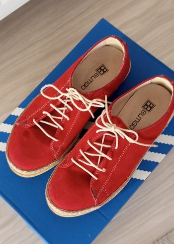 Kırmızı Süet Bayan Ayakkabı - Görsel 5